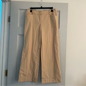 LOFT Petites Neutral Beige Straight-Leg Pants